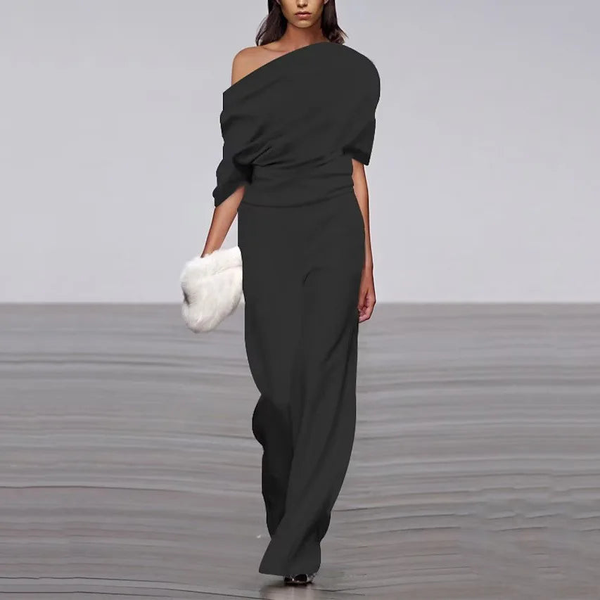 Variant image for Kobiecy Elegancki Jumpsuit z Dekoltem i Guzikami wykonany z Wysokiej Jakości Tkaniny-6