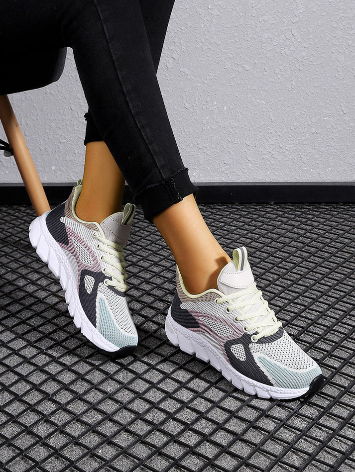 Kobiece Modne Oddychające Sneakersy z Sportową Podeszwą