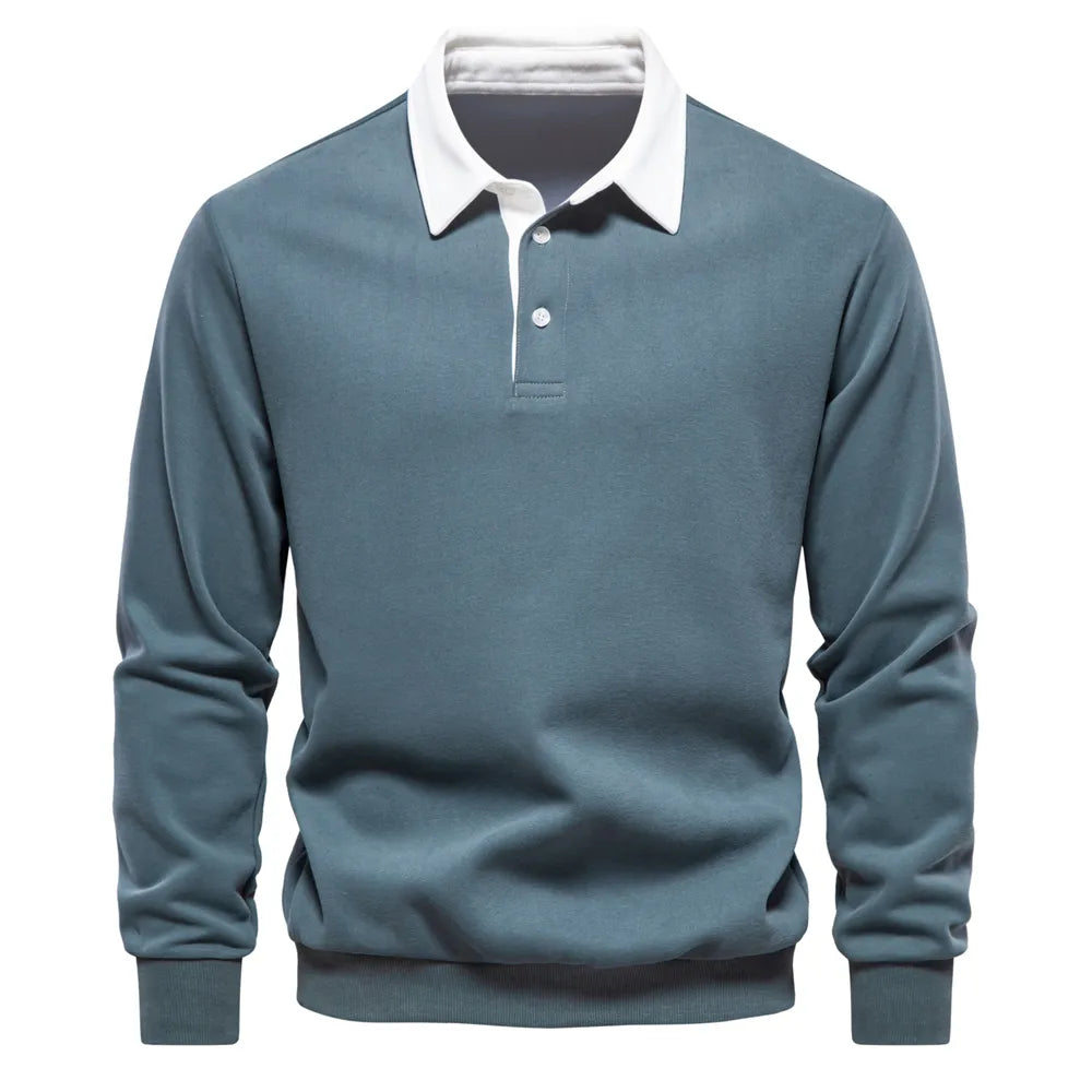 Casualny Sweter Polo z Zapięciem na Guziki Męski | Idealny na Jesień/Zimę