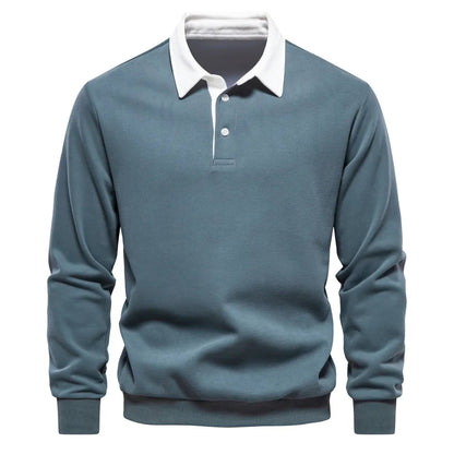 Casualny Sweter Polo z Zapięciem na Guziki Męski | Idealny na Jesień/Zimę