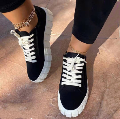 Variant image for Damskie Nowoczesne Syntetyczne Sneakersy z Grubą Podeszwą w Sportowym Stylu-9