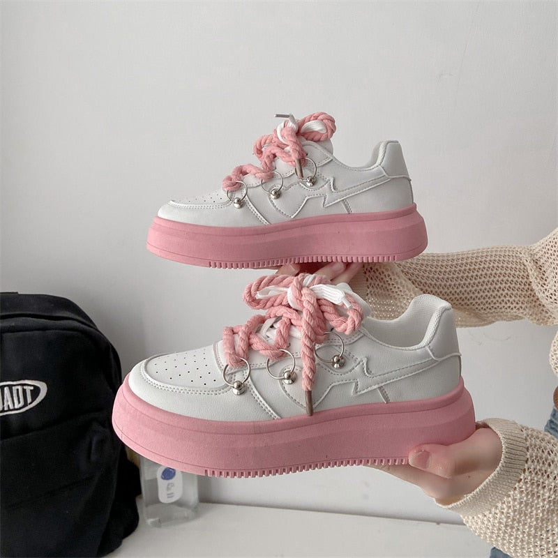 Variant image for Damskie Stylowe Oddychające Sneakersy z Grubą Podeszwą na Platformie-7