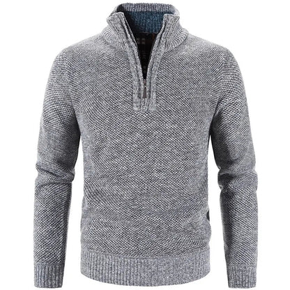 Vintage Gruby Sweter z Kołnierzem Z Zamekiem, Stojący Męski | Idealny na Jesień/Zimę