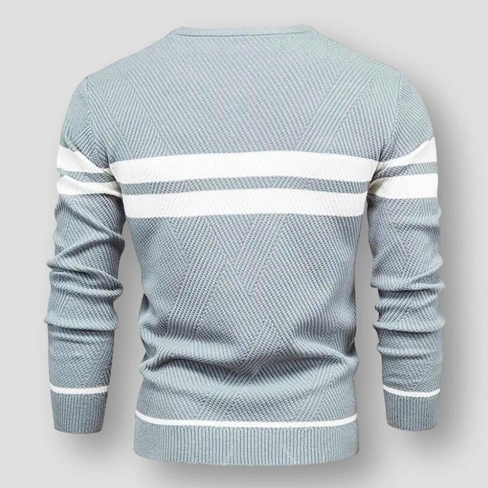 Modny Sweter Dzianinowy w Paski Męski | Idealny na Jesień/Zimę