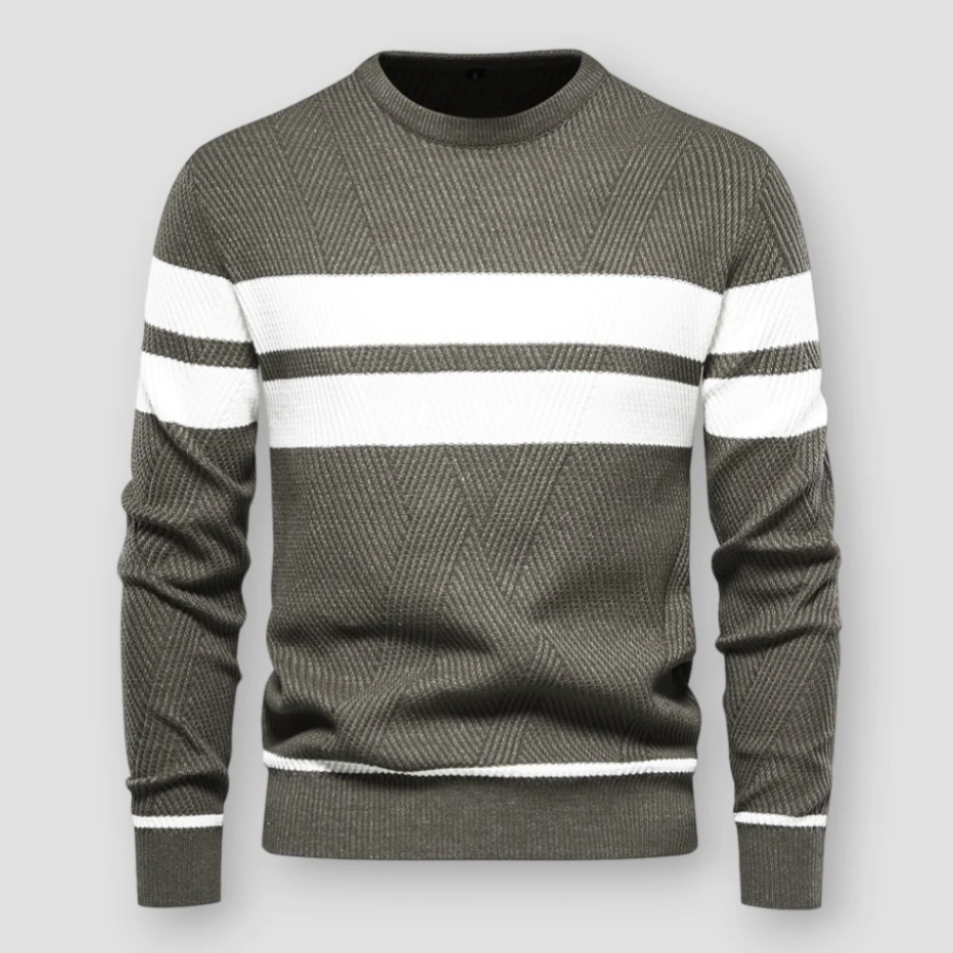Modny Sweter Dzianinowy w Paski Męski | Idealny na Jesień/Zimę