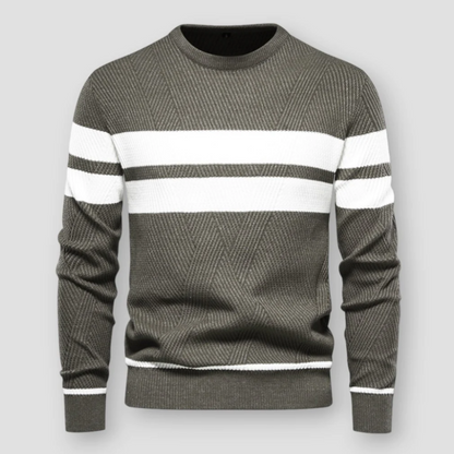 Modny Sweter Dzianinowy w Paski Męski | Idealny na Jesień/Zimę