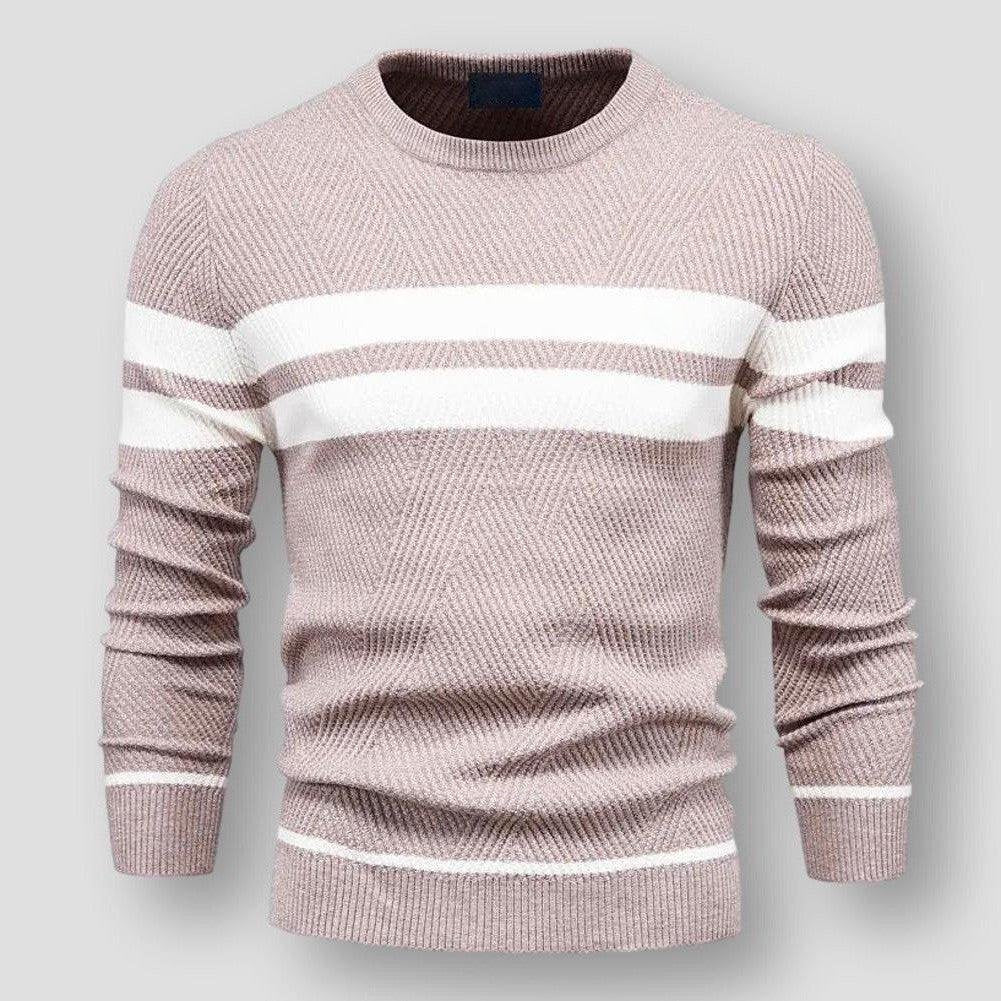 Modny Sweter Dzianinowy w Paski Męski | Idealny na Jesień/Zimę