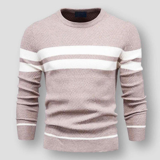 Modny Sweter Dzianinowy w Paski Męski | Idealny na Jesień/Zimę