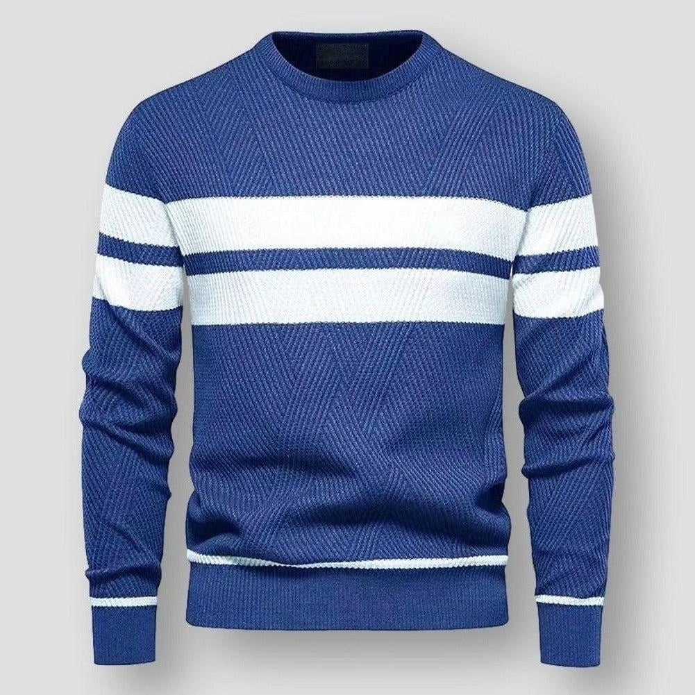 Modny Sweter Dzianinowy w Paski Męski | Idealny na Jesień/Zimę