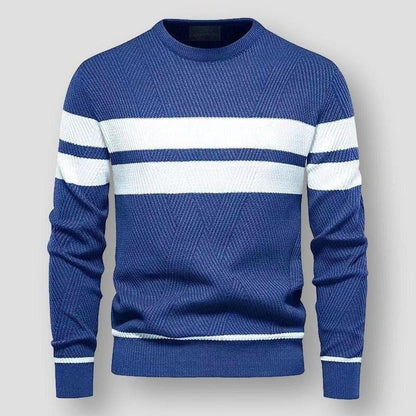 Modny Sweter Dzianinowy w Paski Męski | Idealny na Jesień/Zimę