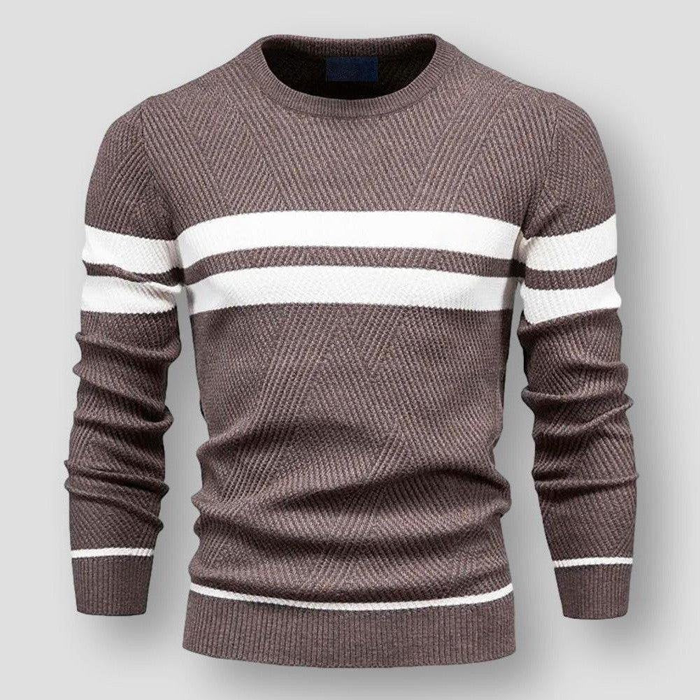 Modny Sweter Dzianinowy w Paski Męski | Idealny na Jesień/Zimę