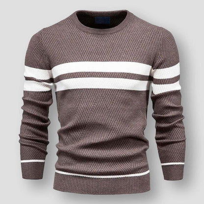 Modny Sweter Dzianinowy w Paski Męski | Idealny na Jesień/Zimę
