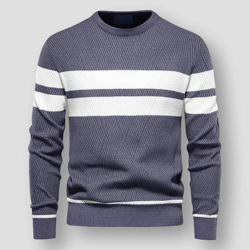 Modny Sweter Dzianinowy w Paski Męski | Idealny na Jesień/Zimę