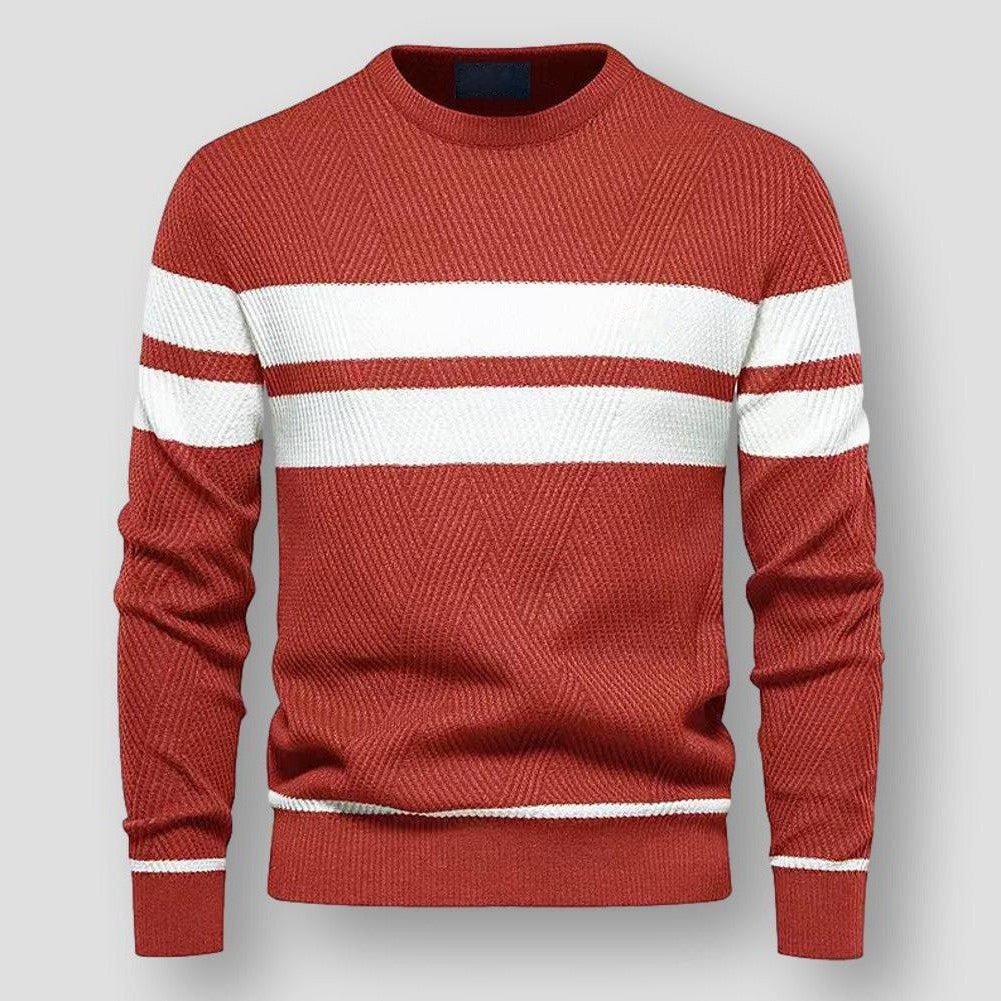 Modny Sweter Dzianinowy w Paski Męski | Idealny na Jesień/Zimę