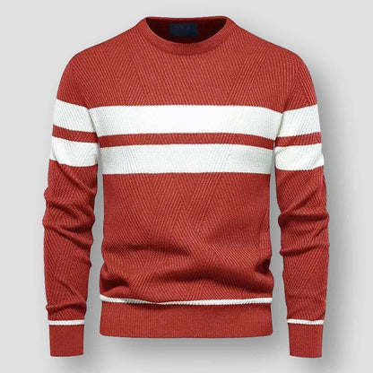 Modny Sweter Dzianinowy w Paski Męski | Idealny na Jesień/Zimę