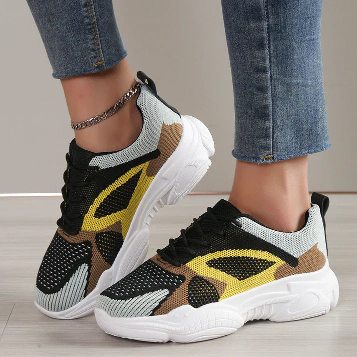 Kobiece Modne Oddychające Sneakersy z Sportową Podeszwą
