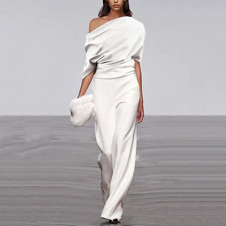 Variant image for Kobiecy Elegancki Jumpsuit z Dekoltem i Guzikami wykonany z Wysokiej Jakości Tkaniny-1