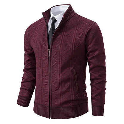 Elegancki Sweter z Zamkiem i Wzorem Męski | Idealny na Jesień/Zimę