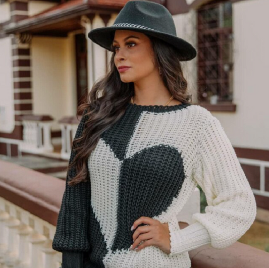 Damski Elegancki Sweter z Dzianiny z Wysokiej Jakości Materiału z Uniwersalnym Krojem