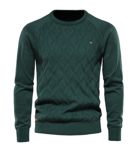 Variant image for Męski Stylowy Bawełniany Sweter Slim-Fit z Długim Rękawem-17