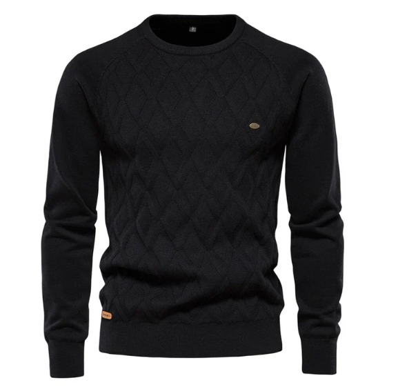Variant image for Męski Stylowy Bawełniany Sweter Slim-Fit z Długim Rękawem-9