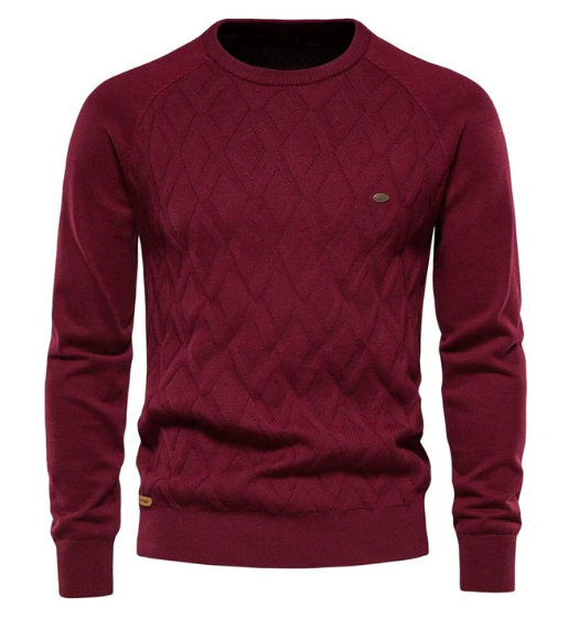 Variant image for Męski Stylowy Bawełniany Sweter Slim-Fit z Długim Rękawem-25