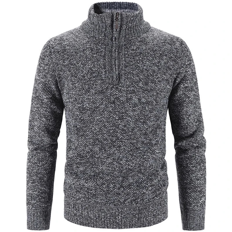 Vintage Gruby Sweter z Kołnierzem Z Zamekiem, Stojący Męski | Idealny na Jesień/Zimę