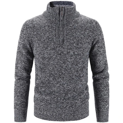 Vintage Gruby Sweter z Kołnierzem Z Zamekiem, Stojący Męski | Idealny na Jesień/Zimę