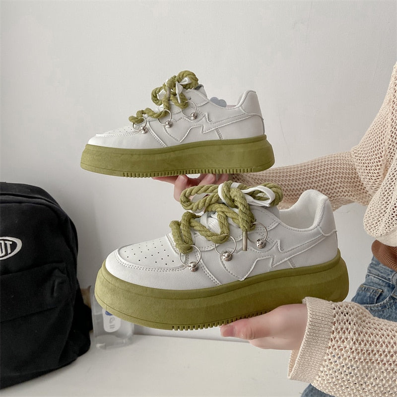 Variant image for Damskie Stylowe Oddychające Sneakersy z Grubą Podeszwą na Platformie-13