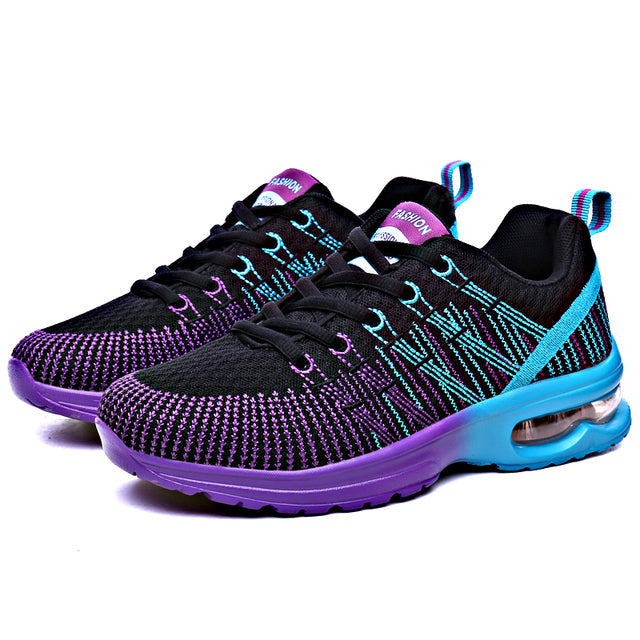 Variant image for Kobiece Wygodne Siatkowe Sneakersy z Elastyczną Podeszwą-17