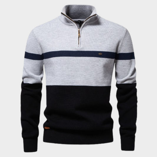 Męski Stylowy Miękki Sweter z Zapięciem na Zamek