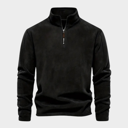 Męski Stylowy Corduroy Sweter z Pół-Zipem z Wysokiej Jakości Materiału