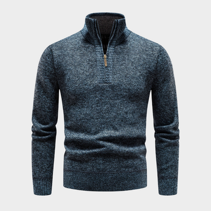 Męski Stylowy Sweter z Zamkiem z Wysokiej Jakości Materiałów z Oddychających Tkanin