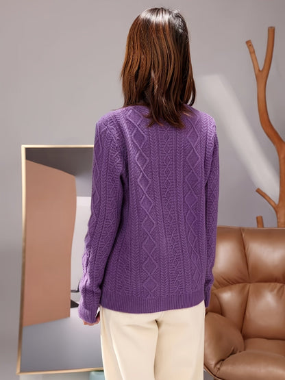 Wygodny Sweter Pulower z Wełny z Długimi Rękawami Damski | Idealne na zimę
