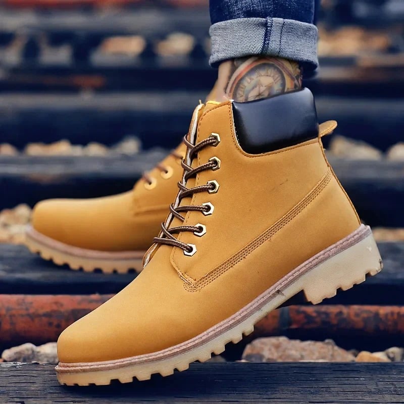 Zamszowe Buty z Wegańskiej Skóry z Sznurowadłami Męski | Eco-Friendly Materials