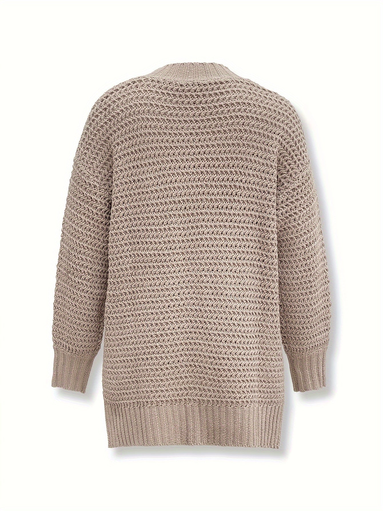 Modny Dzianinowy Sweter O Luźnym Kroju I Stylowym Dekolcie  Damski | Idealne na codzienne dni