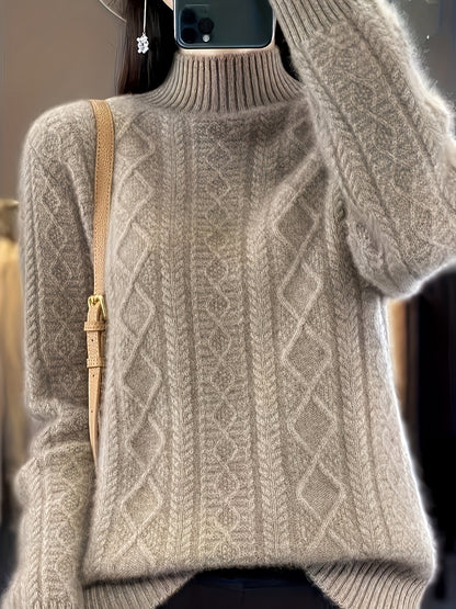 Wygodny Sweter Pulower z Wełny z Długimi Rękawami Damski | Idealne na zimę