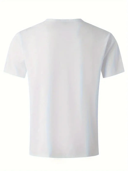 Męski Wysokiej Jakości T-Shirt z V-dekoltem z Swobodnym Krojem