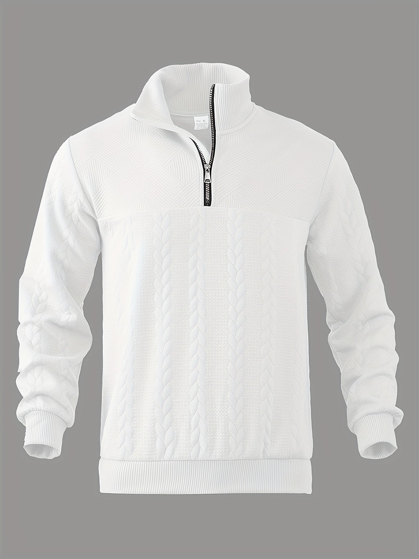 Variant image for Męski Vintage Casual Sweter z Wysokim Kołnierzem i Zamkiem-7