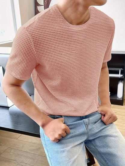 Męski Modny T Shirt z Wysokiej Jakości Materiału z Okrągłym Dekoltem