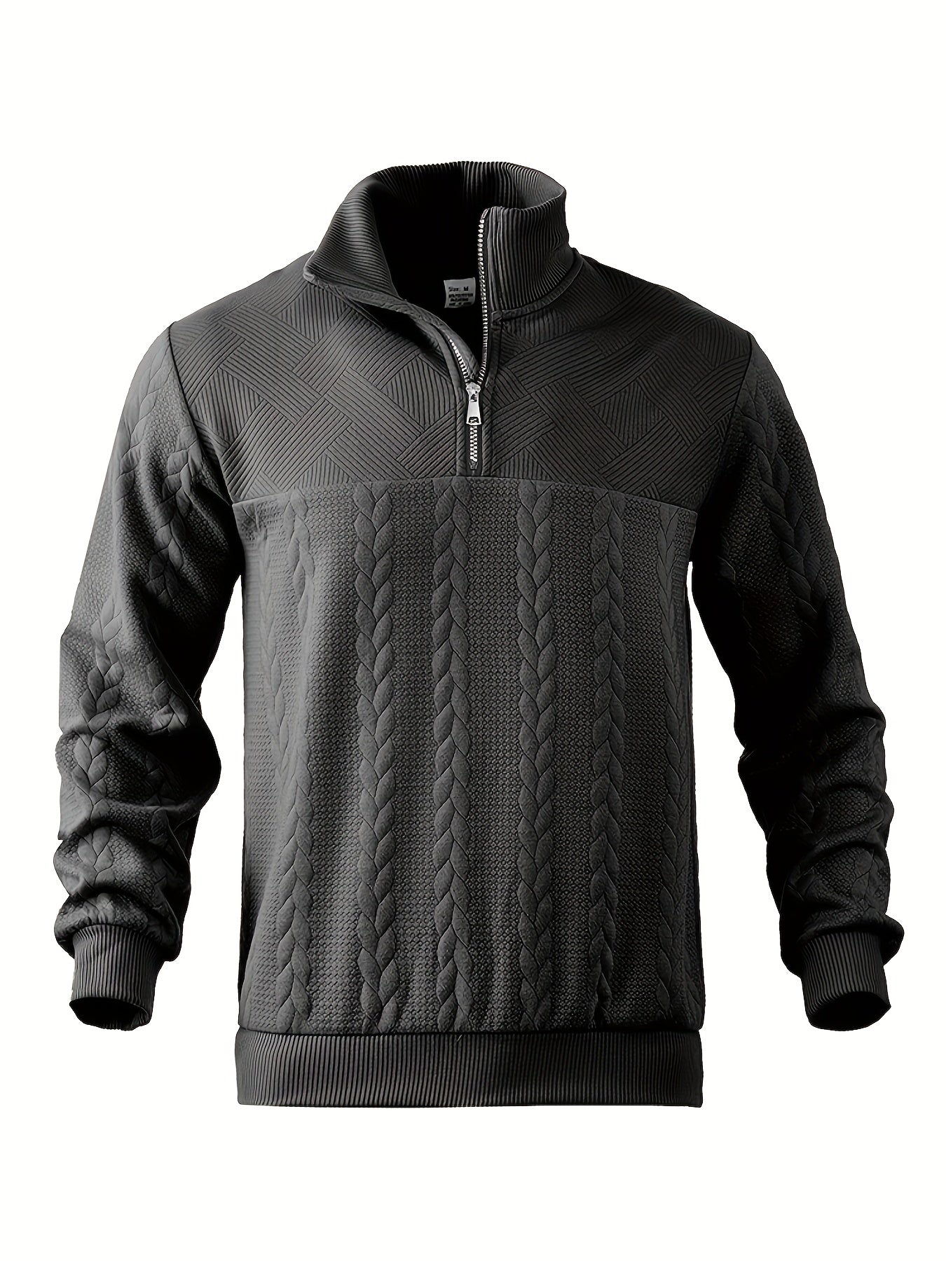 Męski Vintage Casual Sweter z Wysokim Kołnierzem i Zamkiem