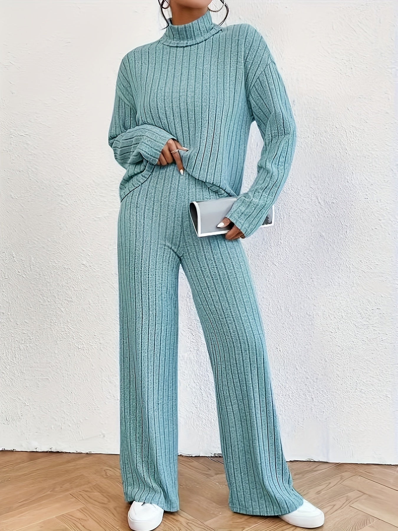 Variant image for Damski Casualowy Sweter z Golfem z Wysokiej Jakości Dzianiny z Wygodnym Krojem-19