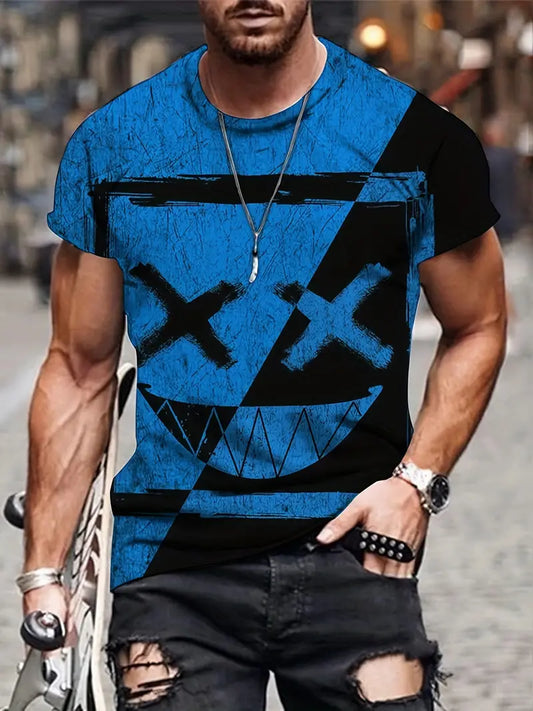 Męska Casualowa Bluza z Wysokiej Jakości Bawełny z Unikalnym Wzorem Cross Eyes Smile