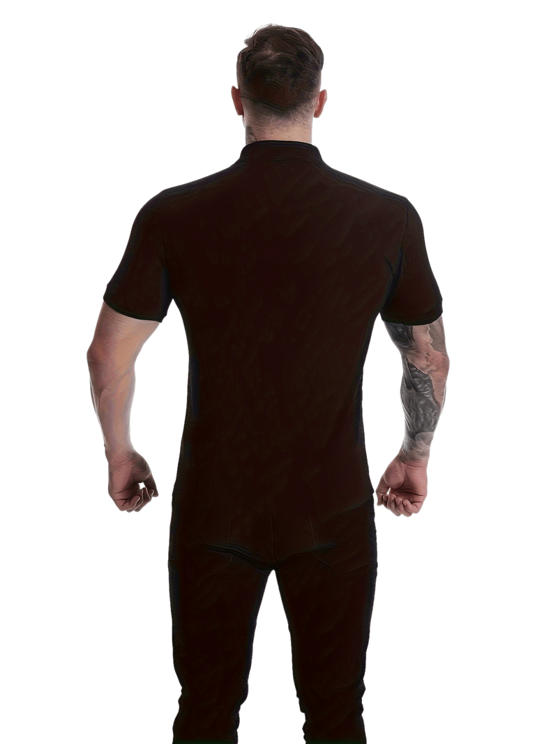 Męski Elegancki T-Shirt Rib z Wąskim Fasonem i Wysokiej Jakości Materiałem