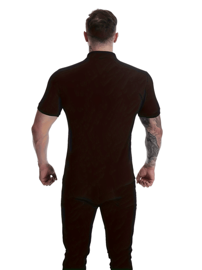 Męski Elegancki T-Shirt Rib z Wąskim Fasonem i Wysokiej Jakości Materiałem
