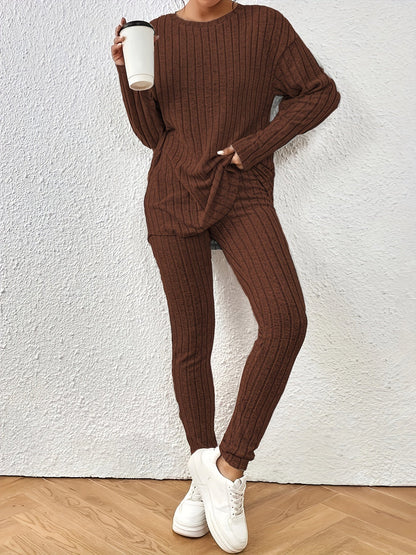 Kobieta Casual Bawełnowa Bluza z Długim Rękawem z Spodniami Dresowymi