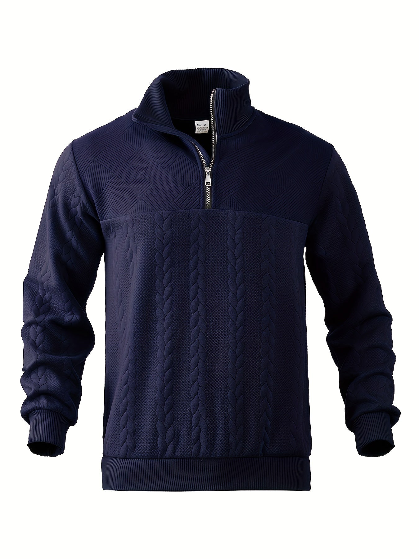 Męski Vintage Casual Sweter z Wysokim Kołnierzem i Zamkiem