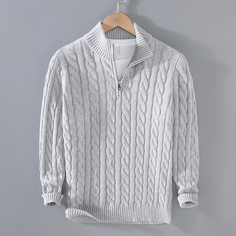 Męski Elegancki Wełniany Sweter z Długim Rękawem z Wysokiej Jakości Materiału