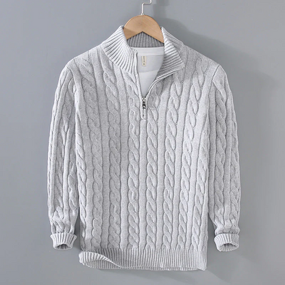 Męski Elegancki Wełniany Sweter z Długim Rękawem z Wysokiej Jakości Materiału