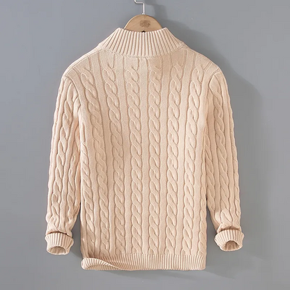 Męski Elegancki Wełniany Sweter z Długim Rękawem z Wysokiej Jakości Materiału